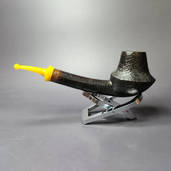 Chris Morgan Signature Sandblasted Long Shank Countryman Estate Briar Pipe, Unsmoked - Image 4
