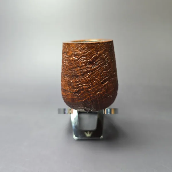RD Pipes by Ron Powell Sandblasted Brandy w/ Silver Briar Pipe, New - Image 4