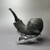 David S. Huber 2017 Sandblasted "Ivarsson Blowfish" Estate Briar Pipe, American Estates - Image 4