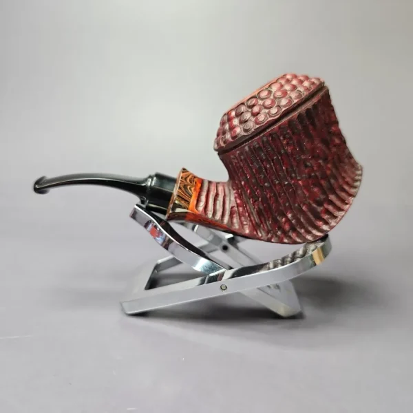 Md. Angga Rusticated Calabash w/ Cumberland Handmade Briar Pipe, New - Image 4