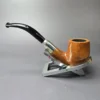 WDC Sterling Hand Made Army Mount Bent Billiard Estate Briar Pipe, American Estates - Image 4