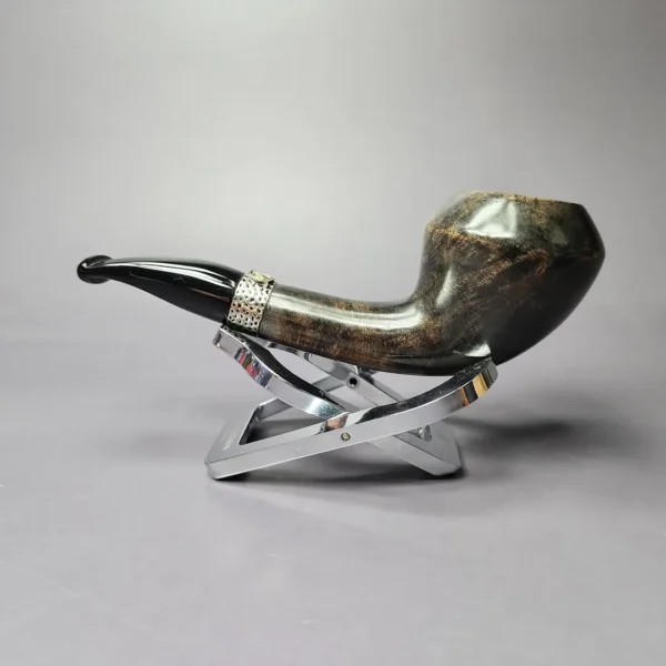 Nording Silver Classic Smooth Rhodesian Horn Estate Briar Pipe, Unsmoked - Image 5