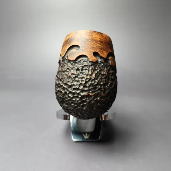 Nording C XL Partially Rusticated Bent Billiard w/ Silver Estate Briar Pipe, Unsmoked - Image 5