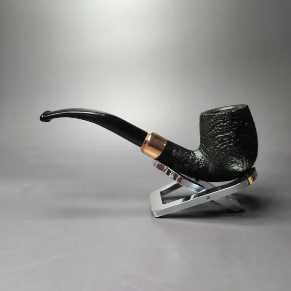 4th Generation Klassisk 401 Sandblasted Bent Billiard Estate Briar Pipe, Unsmoked - Image 5
