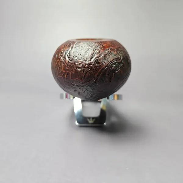Mina Pipes Sandblasted Squat Tomato Estate Briar Pipe, Unsmoked - Image 5