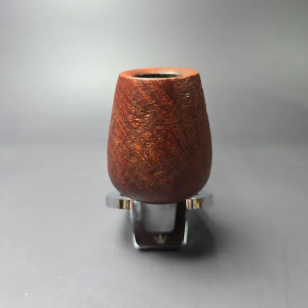 SU Pipes Sandblasted Brandy w/ Buddha Belly Bamboo Handmade Sandblasted Briar Pipe, New - Image 5