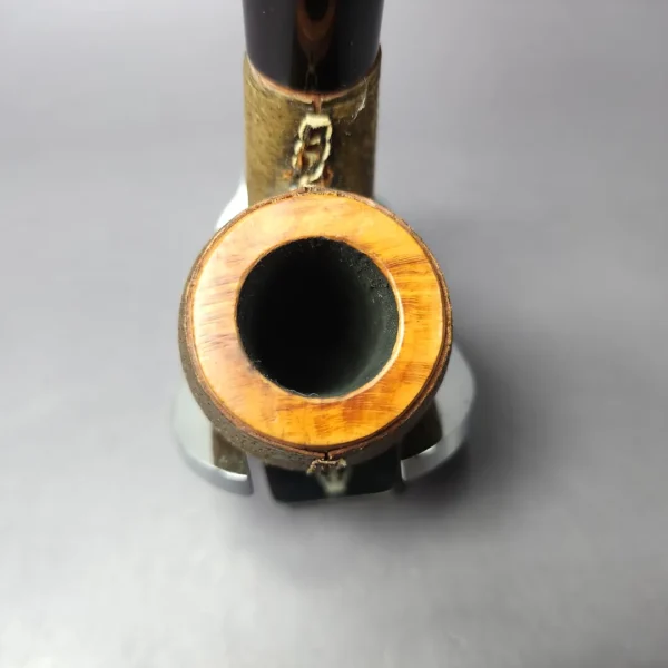 Savinelli Grand Prix Leather Covered Bent Billiard Estate Briar Pipe, Italian Estates - Image 5