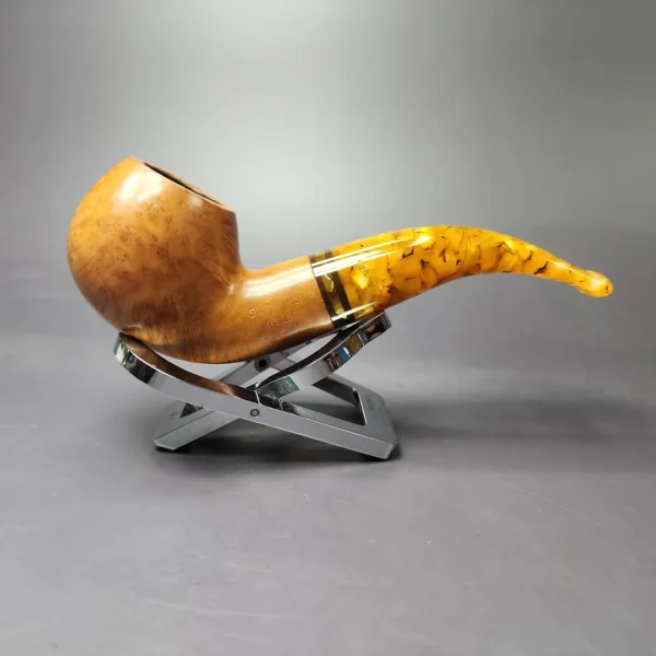 Savinelli Miele 642 Smooth Bent Apple Estate Briar Pipe, Italian Estates, 6mm - Image 5