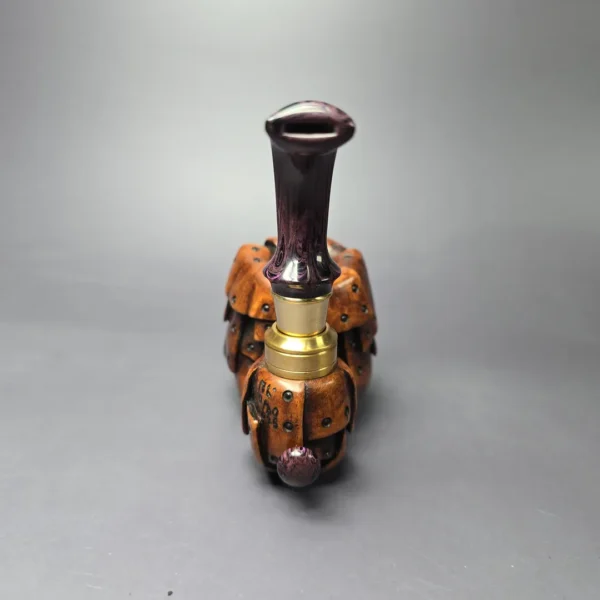 Moonlight Pipes “Steampunk” Oom Paul Sitter w/Brass Handmade Briar Pipe, New - Image 5