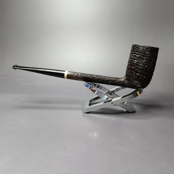 C-Pipe XL Sandblasted Pencil Shank Stack w/ Brass Handmade Briar Pipe, New - Image 5