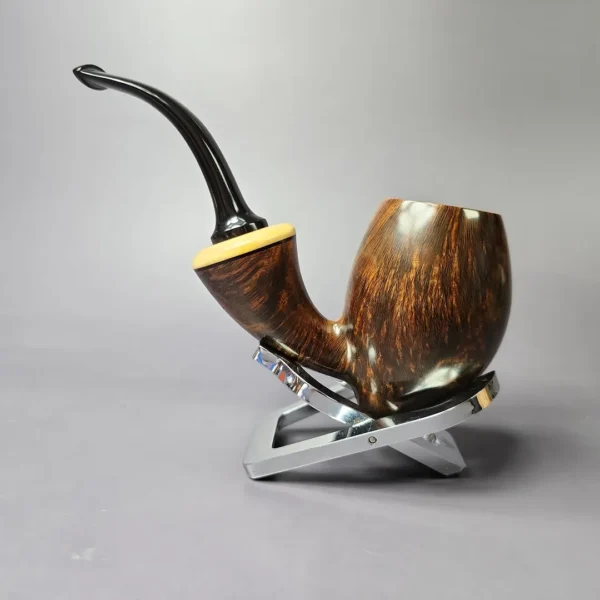 HS Studio Smooth Reverse Calabash Fig w/ Boxwood Estate Briar Pipe, Unsmoked - Image 5