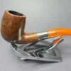 BBB 1907 Smooth Bent Billiard w/ Amber Stem Estate Briar Pipe, English Estates - Image 5