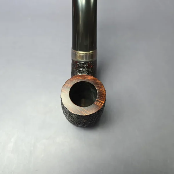 Ferndown Bark 3 Star Partially Rusticated Oom Paul w/ Silver Estate Briar Pipe, English Estates - Image 5