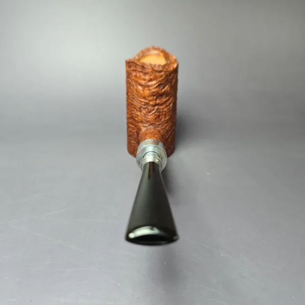 RD Pipes by Ron Powell XL Sandblasted Silver Spigot Poker Strawberry Briar Pipe, New - Image 5