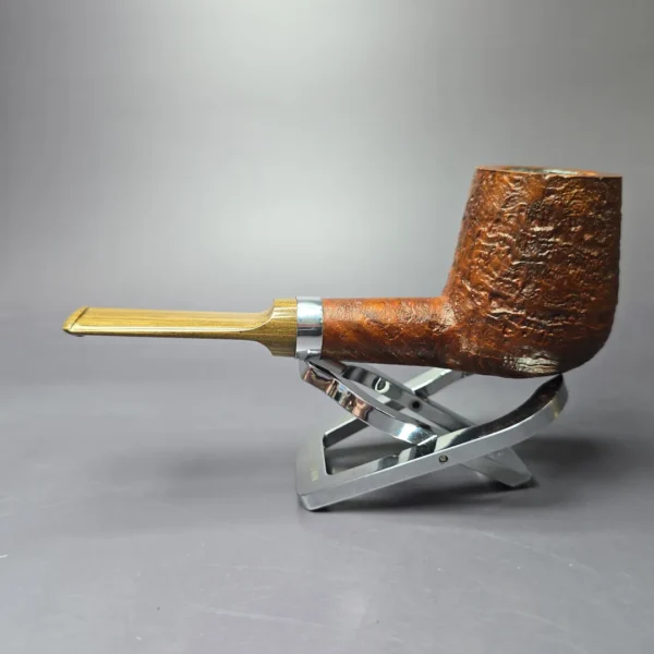 RD Pipes by Ron Powell Sandblasted Brandy w/ Silver Briar Pipe, New - Image 5