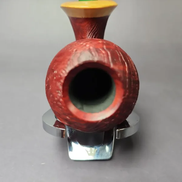 Mina Pipes Sandblasted Danish Apple w/ Olivewood Estate Briar Pipe, Unsmoked - Image 6