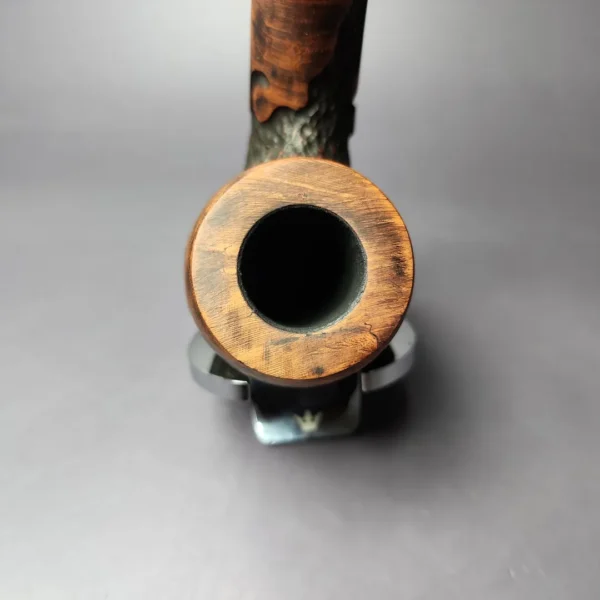 Nording C XL Partially Rusticated Bent Billiard w/ Silver Estate Briar Pipe, Unsmoked - Image 6