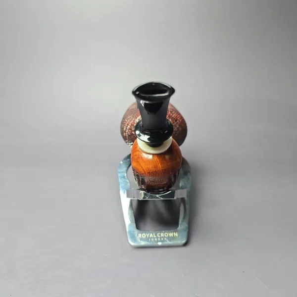 SU Pipes Denim Rusticated Mushroom w/ Ivorite & Case Handmade Briar Pipe, New - Image 6