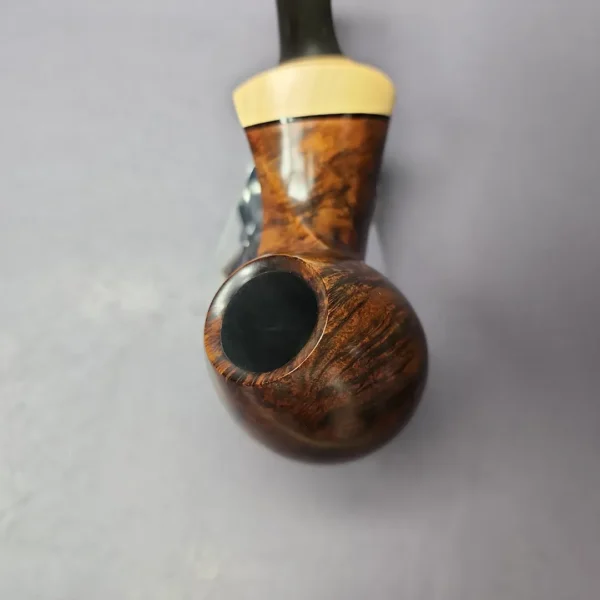 HS Studio Smooth Asymmetrical Blowfish w/ Boxwood Estate Briar Pipe, Unsmoked - Image 6