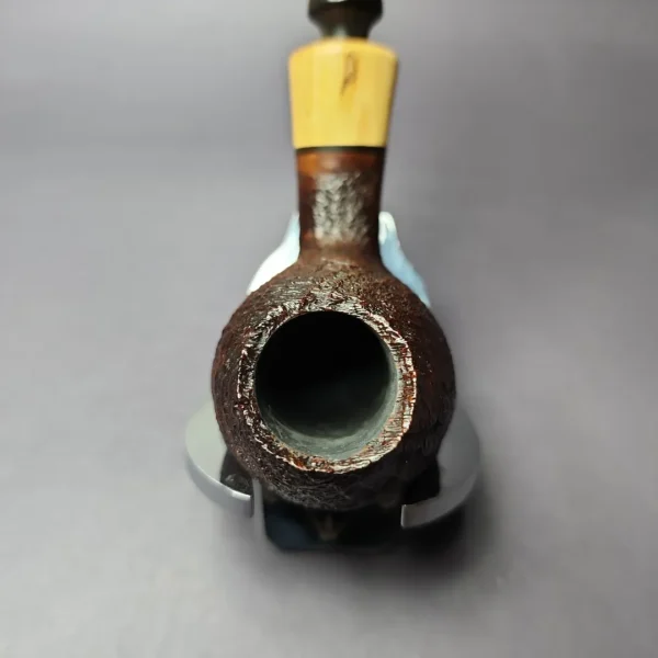 HS Studio Sandblasted Egg w/Boxwood Estate Briar Pipe, Unsmoked - Image 6