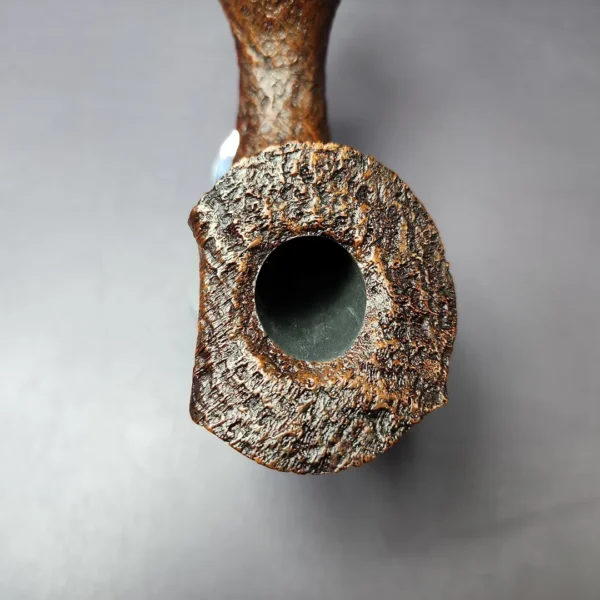 HS Studio Magnum Sandblasted Asymmetric Horn Estate Briar Pipe, Unsmoked - Image 6