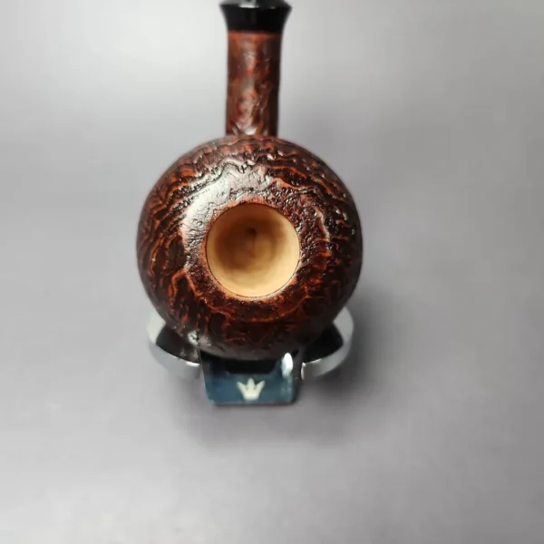 Mina Pipes Sandblasted Squat Tomato Estate Briar Pipe, Unsmoked - Image 6