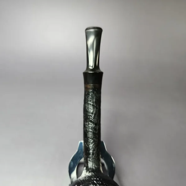 HS Studio Sandblasted Long Shank Peewit Estate Briar Pipe, Unsmoked - Image 6