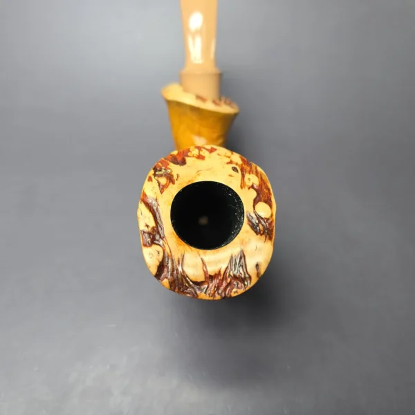 SU Pipes Golden Sandblasted Freehand Handmade Sandblasted Briar Pipe, New - Image 6
