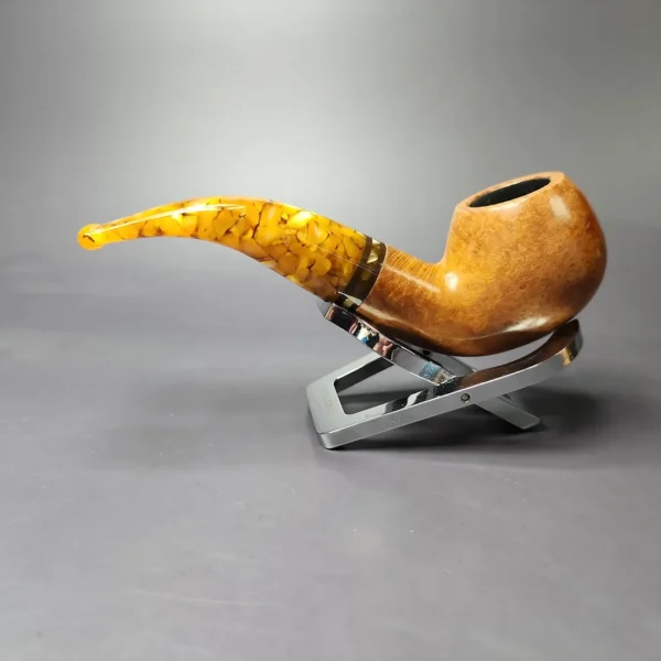 Savinelli Miele 642 Smooth Bent Apple Estate Briar Pipe, Italian Estates, 6mm - Image 6