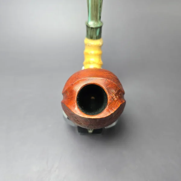 SU Pipes Sandblasted Shield w/ Bamboo Handmade Briar Pipe, New - Image 6