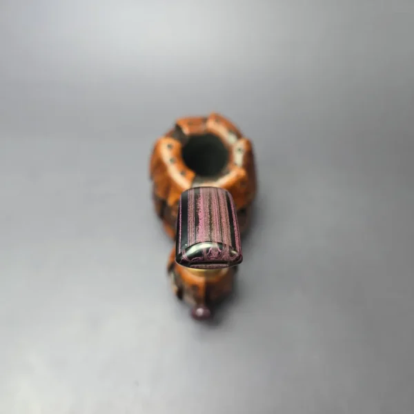 Moonlight Pipes “Steampunk” Oom Paul Sitter w/Brass Handmade Briar Pipe, New - Image 6