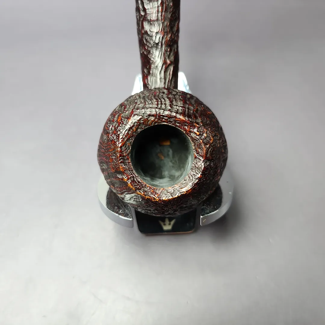 HS Studio Sandblasted Long Shank Acorn w/ Boxwood Estate Briar Pipe, Unsmoked - Image 6