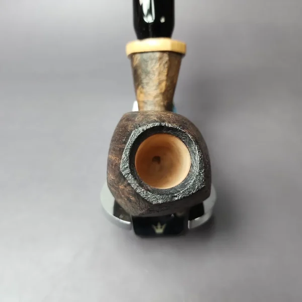 Peter Toth Contrast Sandblasted Freehand w/ Spalted Oak Handmade Briar Pipe, New - Image 6