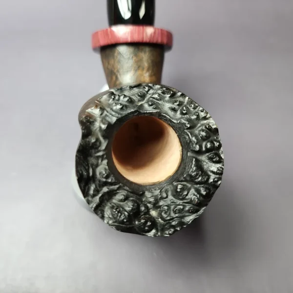 Peter Toth Contrast Sandblasted Freehand w/ Purpleheart Briar Pipe, New - Image 6
