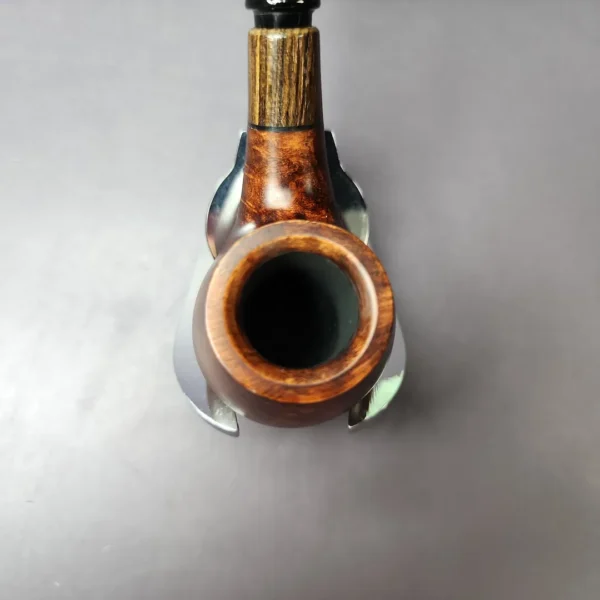 MBSD Briars by Piero Vitale Smooth Brandy w/ Zebrawood Briar Pipe, New - Image 6
