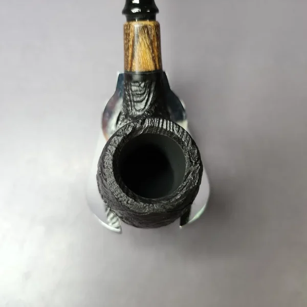 MBSD Briars by Piero Vitale Sandblasted Brandy w/ Zebrawood Briar Pipe, New - Image 6