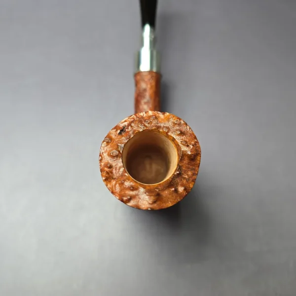 RD Pipes by Ron Powell XL Sandblasted Silver Spigot Poker Strawberry Briar Pipe, New - Image 6