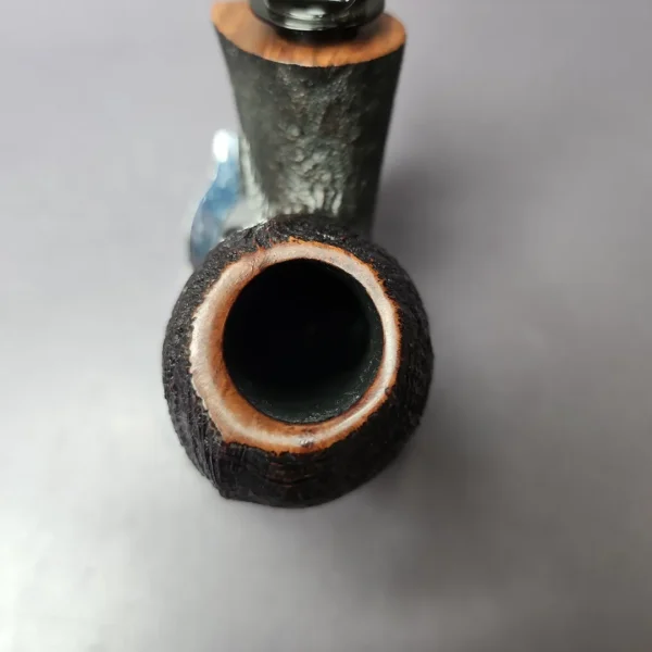 David S. Huber 2017 Sandblasted "Ivarsson Blowfish" Estate Briar Pipe, American Estates - Image 6