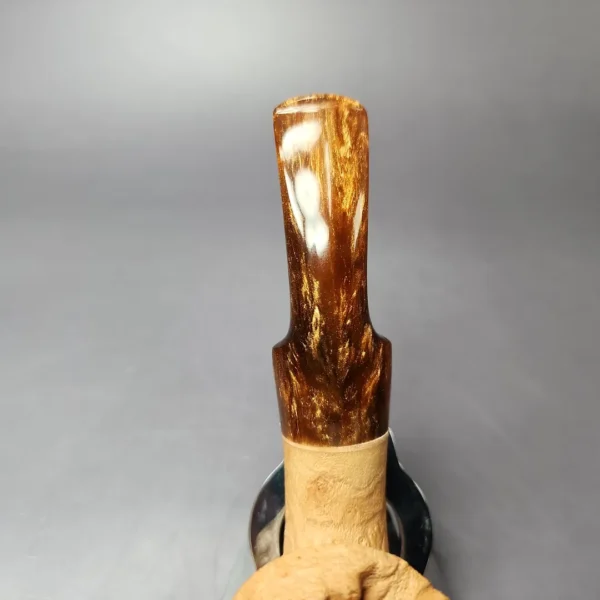 Reum Pipes Natural Sandblasted Dublin w/ Resin Stem Briar Pipe, New - Image 7