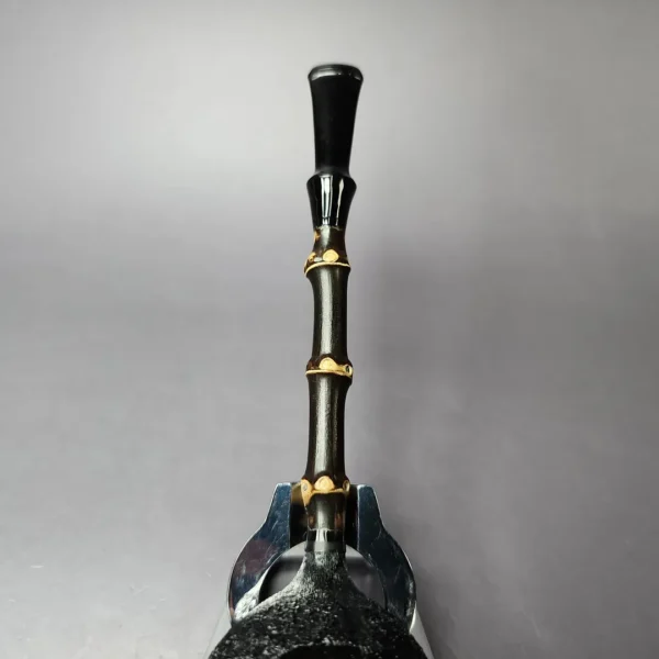 C-Pipe Sandblasted Prince w/ Bamboo Handmade Briar Pipe, New - Image 7