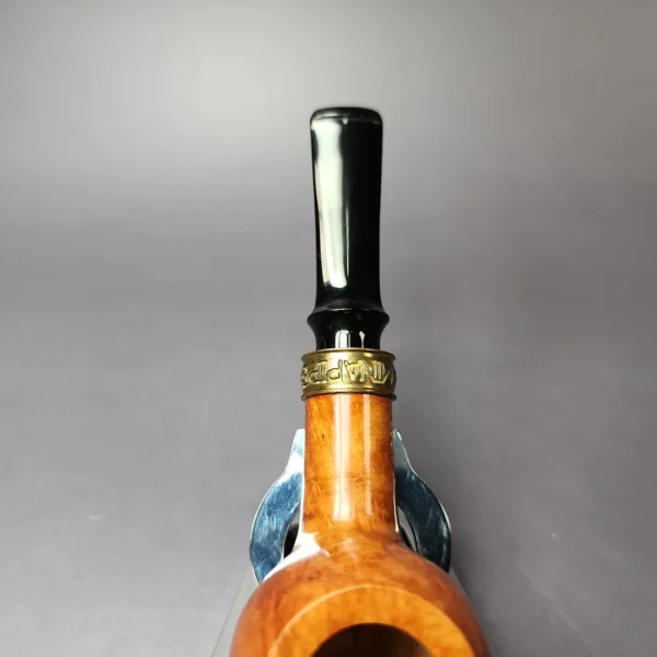 Mina Pipes Smooth Apple w/ Brass Estate Briar Pipe, Unsmoked - Image 7