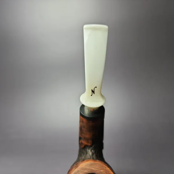 Nording C XL Partially Rusticated Bent Billiard w/ Silver Estate Briar Pipe, Unsmoked - Image 7