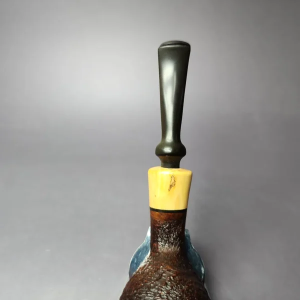 HS Studio Sandblasted Egg w/Boxwood Estate Briar Pipe, Unsmoked - Image 7