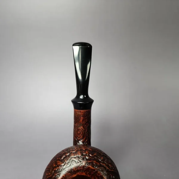 Mina Pipes Sandblasted Squat Tomato Estate Briar Pipe, Unsmoked - Image 7