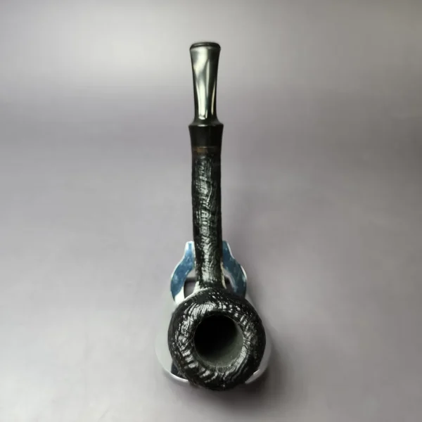 HS Studio Sandblasted Long Shank Peewit Estate Briar Pipe, Unsmoked - Image 7