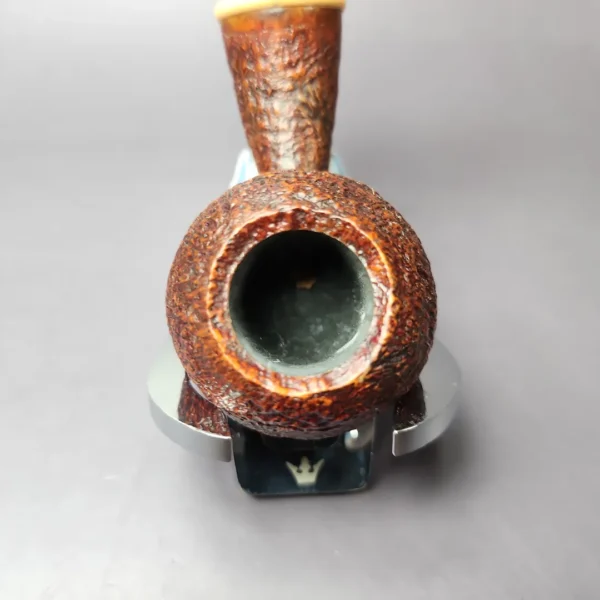 HS Studio Sandblasted Wasp w/ Boxwood Estate Briar Pipe, Unsmoked - Image 7