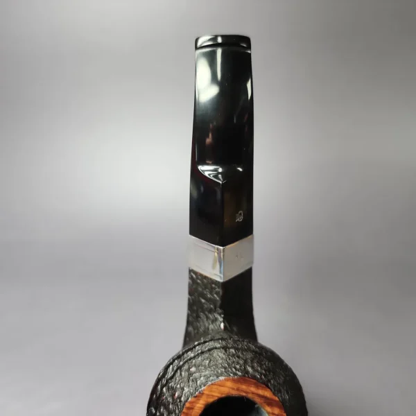 Elwood (by Ferndown) Bark Bulldog w/Silver Estate Briar Pipe, English Estates 9mm - Image 7