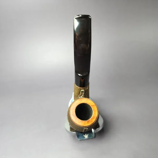 Savinelli Grand Prix Leather Covered Bent Billiard Estate Briar Pipe, Italian Estates - Image 7