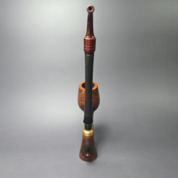 Moonlight Pipes "Neo-Tyrolean" Cavalier w/Brass Handmade Briar Pipe, New - Image 7