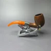 BBB 1907 Smooth Bent Billiard w/ Amber Stem Estate Briar Pipe, English Estates - Image 7